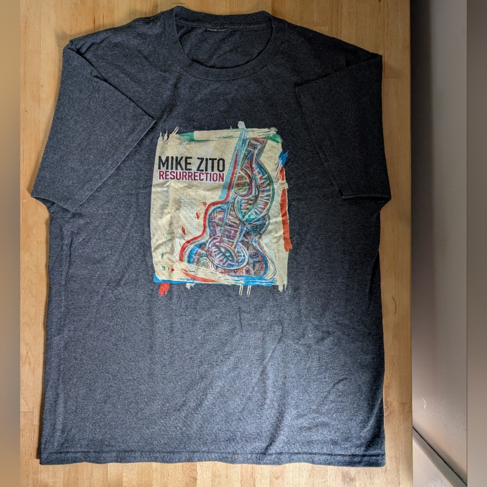 Mike Zito Resurrection album tee - Album Cover T-shirt - Music T-shirt -EUC-Gray